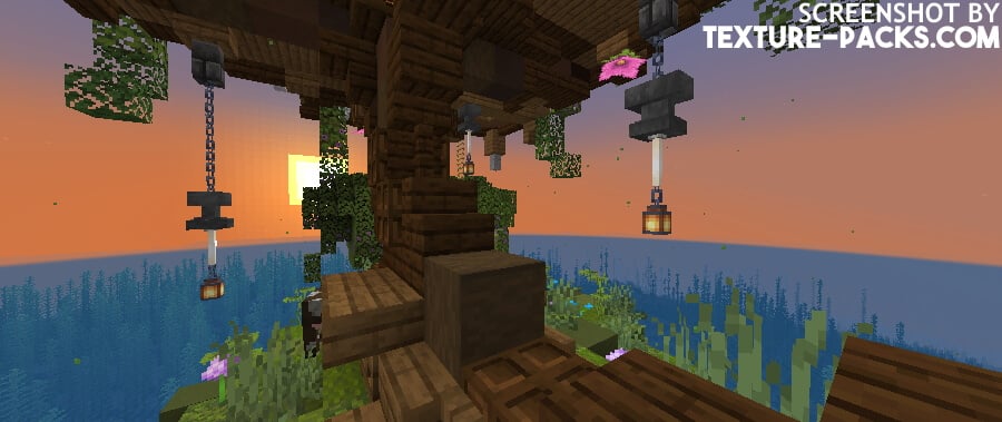 Complementary Reimagined shaders compared to Minecraft vanilla (before)