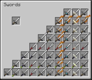 Animated swords from the Visual Enchanted texture pack