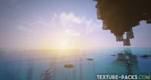Screenshot of reflections of the sky and your surroundings in the water simulation