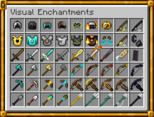 Screenshot of the best items from the Visual Enchantments pack