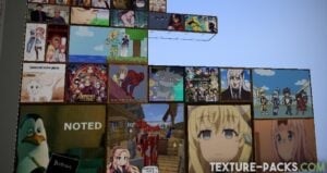 Anime paintings in Minecraft
