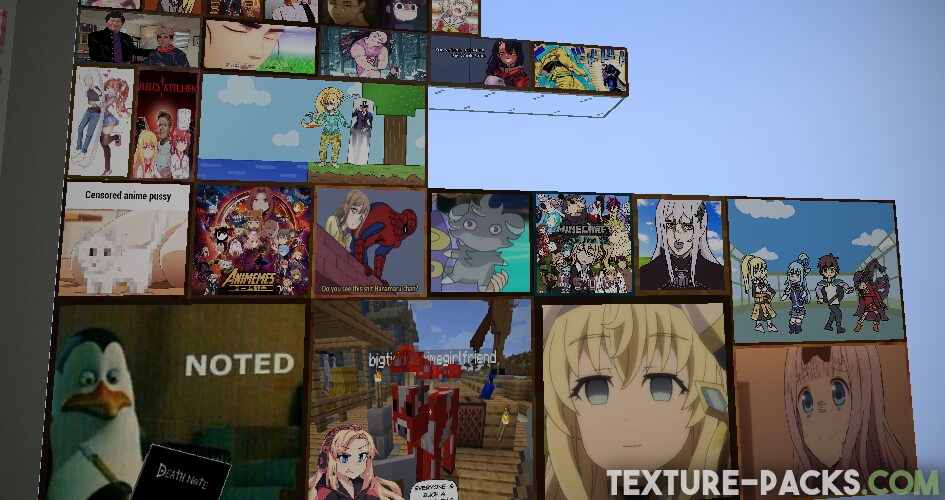 minecraft anime meme texture pack