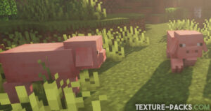 Screenshot of the better pigs with floppy ears for Minecraft