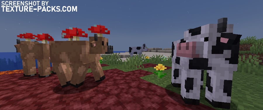 Animal texture pack compared to Minecraft vanilla (after)