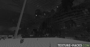 Minecraft nether with the Black and White texture pack