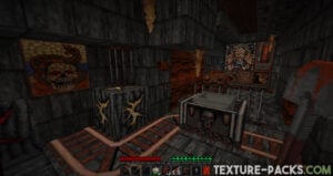 BloodCraft texture pack screenshot in survival mode