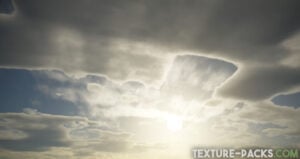 Minecraft sky with realistic clouds