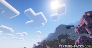 Rethinking Voxels shaders gameplay screenshot of the Minecraft sky