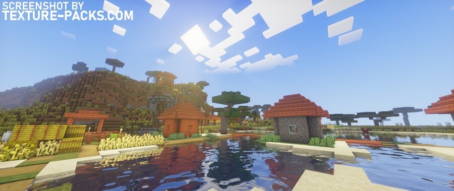 DrDestens shaders compared to Minecraft vanilla (after)