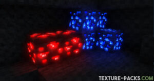 Minecraft ores with colored lighting