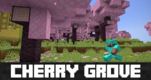 Screenshot of the cherry grove biome