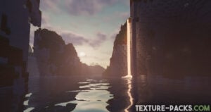 Screenshot of the realistic Minecraft water in the Solas shaders