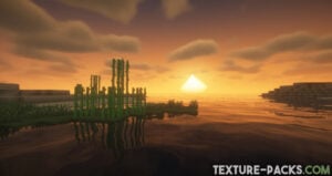 Realistic Minecraft sunset with the BSL shaders