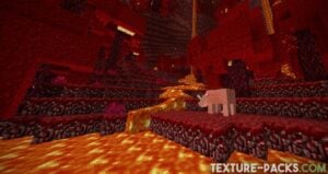 Minecraft nether with old Minecraft texture pack