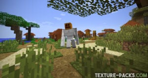 Screenshot of a Minecraft mob with classic graphics