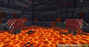 Minecraft nether with the Natural texture pack