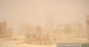 Minecraft sandstorm created by the Bliss shaders