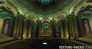 Dynamic colored lighting in a Minecraft cave building