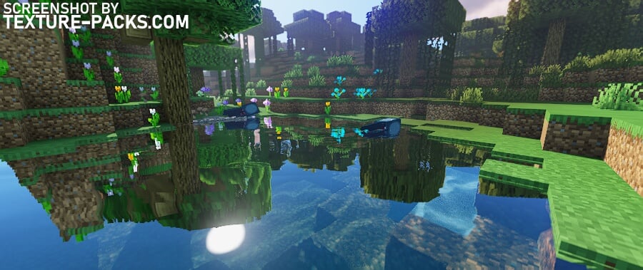 Exposa shaders compared to Minecraft vanilla (after)