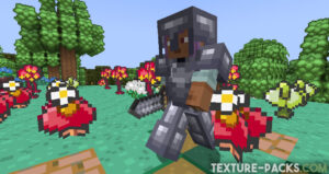 Minecraft Pokémon world with new armor, sword and environment
