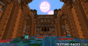 Minecraft sky with two gigantic suns