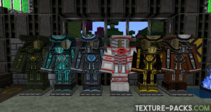 Minecraft space suits with 128x128 resolution