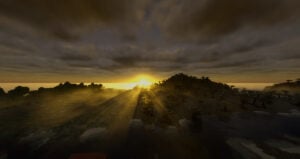 Minecraft sunset that mimics the real world in perfection