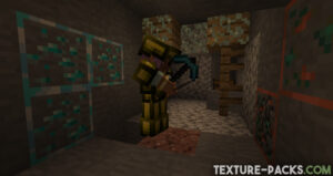 Outlined Ores in the Tightfault Revamp texture pack