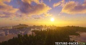 Realistic Minecraft sky with volumetric clouds