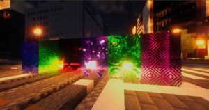 Vibrant reflection of the Minecraft ore blocks wiht the Noble pack