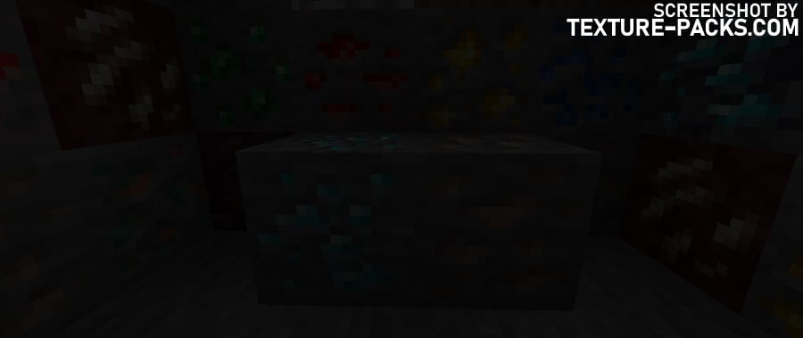 Glowing Ores textures compared to Minecraft vanilla (before)