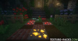 Luminous blocks as a decorative element in a front garden