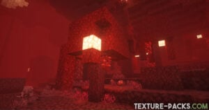 Minecraft nether with red fog and better lighting