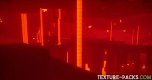 FastPBR shaders in the fiery red nether