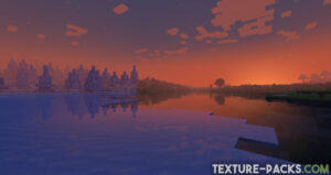 Minecraft sunrise with Miniature shaders