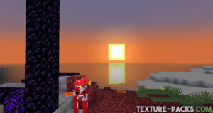 Minecraft sunset with Miniature shaders