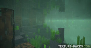 Minecraft with underwater shader pack