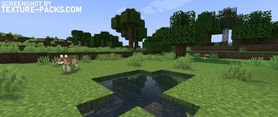 Miniature shaders compared to Minecraft vanilla after