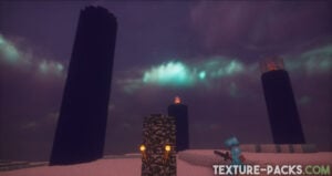 Vibrant Minecraft End sky with a player skin