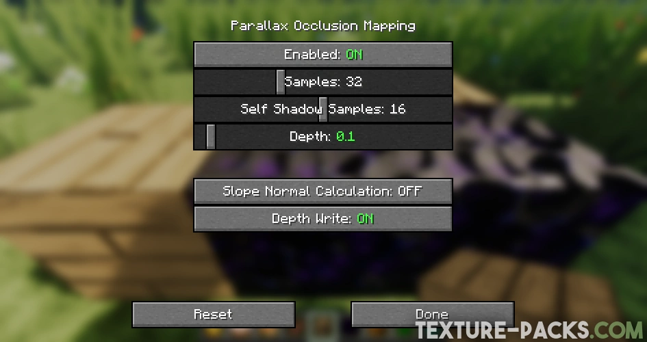 Screenshot displaying the optimal settings for Kappa shaders.