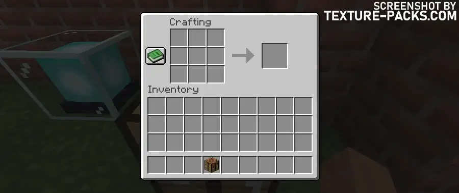 Standard gray crafting table interface in Minecraft without the Colourful Containers GUI texture pack.