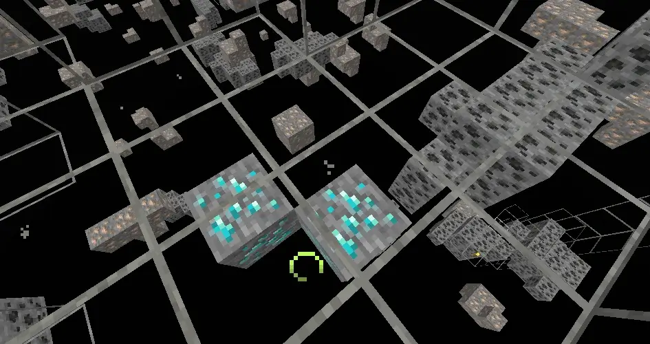 XRay Ultimate texture pack displaying only ores and dungeons.