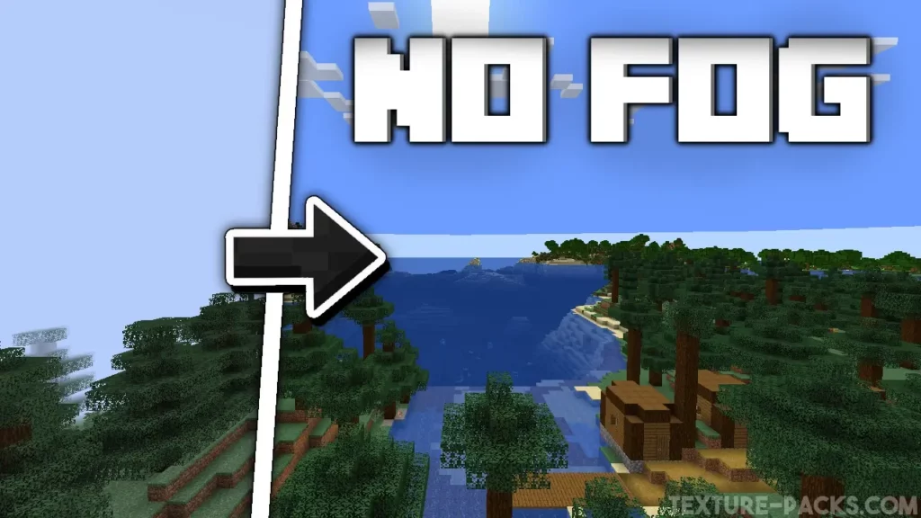 No Fog texture pack in a village.