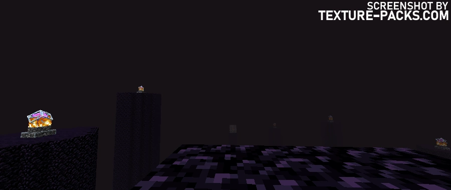 Default End towers in Minecraft, completely black with no additional effects.