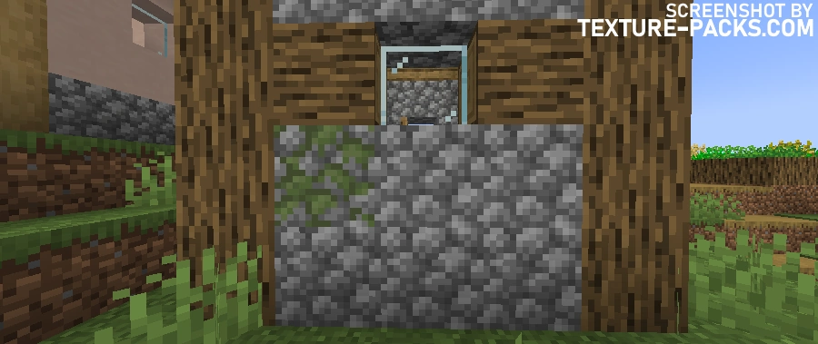 Exterior wall of a Villager house without the Pixlli resource pack.