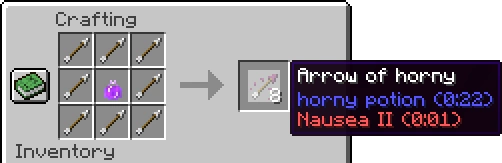 Guide on how to craft arrow of horny.