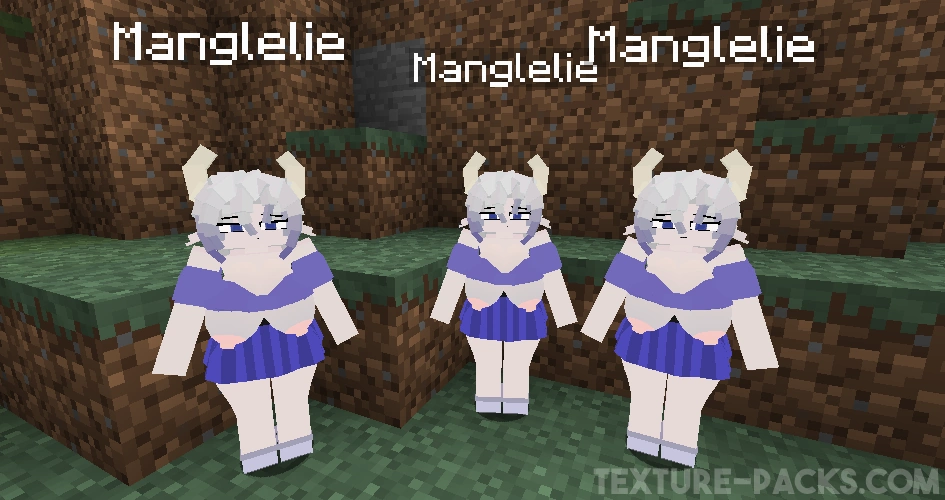 Three Manglelie mobs in schoolgirl outfits.