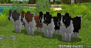 Screenshot of some dogs in Minecraft